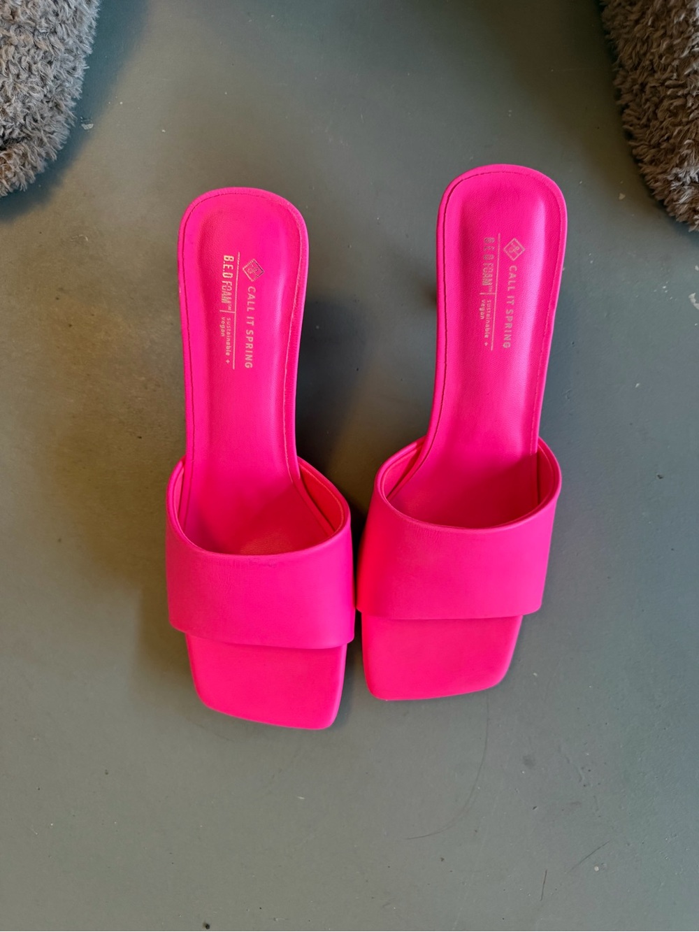 Call It Spring Bright Pink Slide Mules